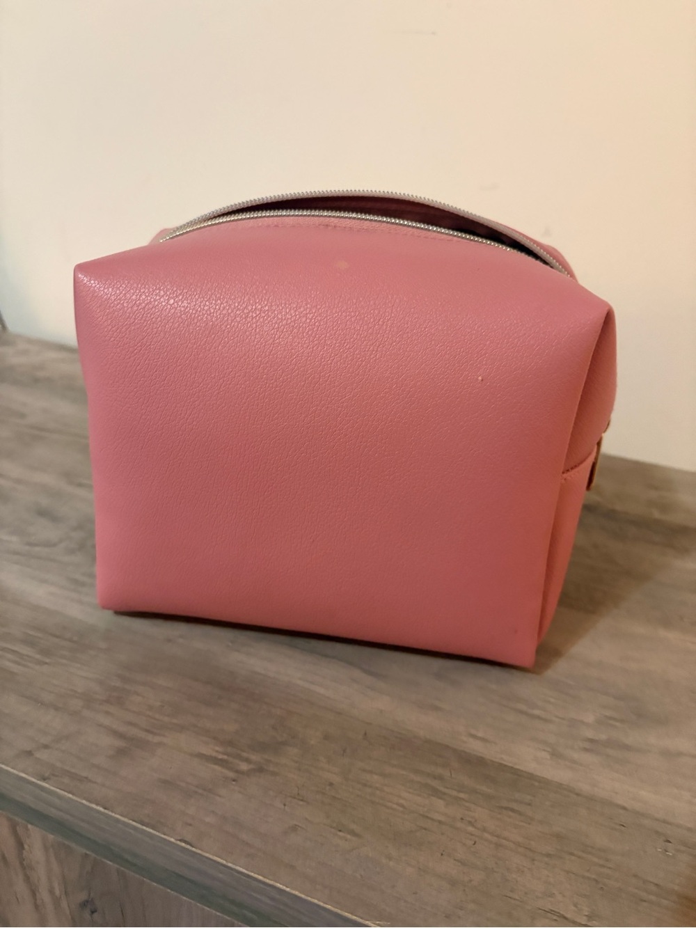 Sonia Kashuk Rose Pink Faux-Leather Boxy Cosmetic Pouch